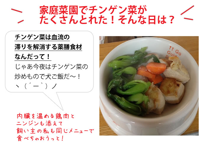 メニュー3:チンゲン菜の炒め物ごはん